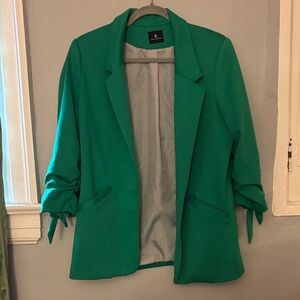 Jules & Leopold Emerald Green Tie-Sleeve Blazer